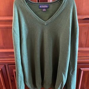 Brooks Brothers Men's V-Neck Sweater - Forest Green